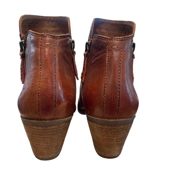 Frye Zip Up Cognac Brown Leather Judith Ankle Boots Womens Size 9 - Picture 6 of 9
